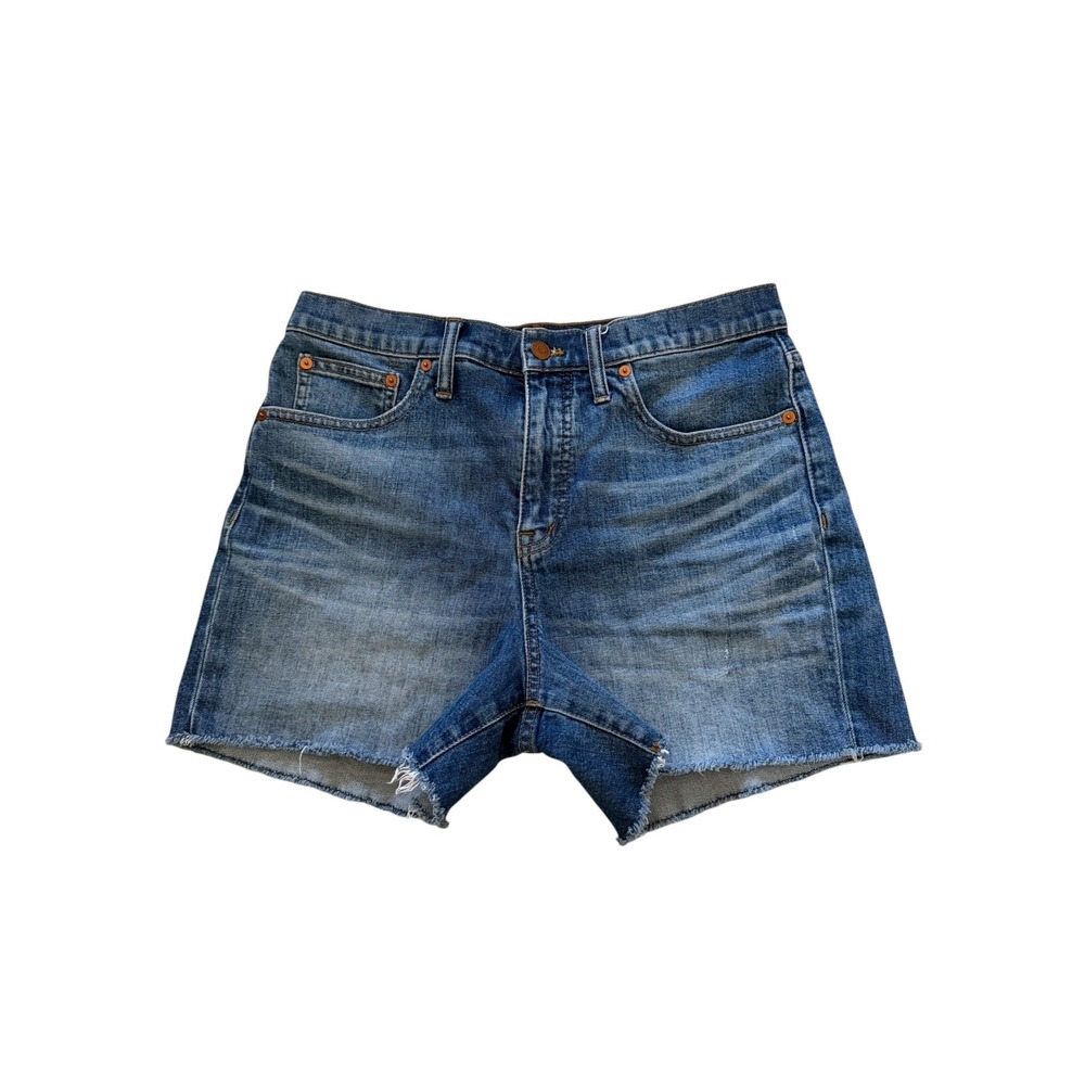 Madewell High-Rise Denim Cutoff Shorts Women's‎ Sz 29 Raw Hem Medium Wash